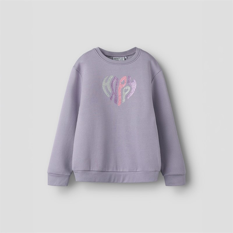 Name It Piger Selia Sweatshirt Lavender Gray - Billede 1