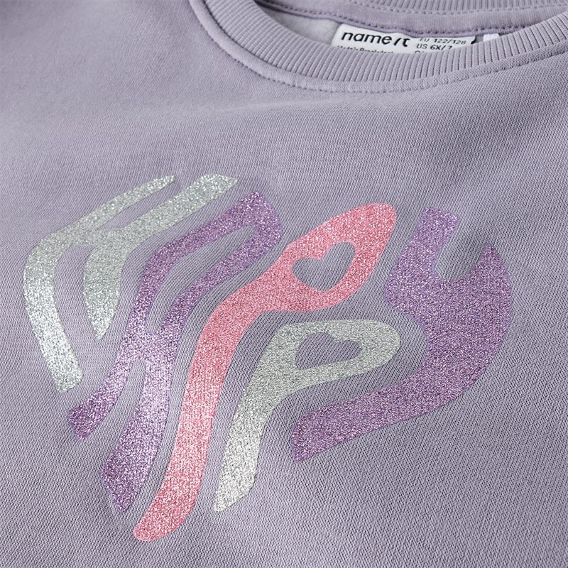 Name It Piger Selia Sweatshirt Lavender Gray - Billede 3