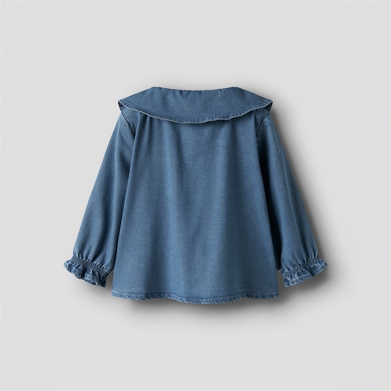 Name It Piger Sophy Denim Skjorte Medium Blue Denim - Billede 2