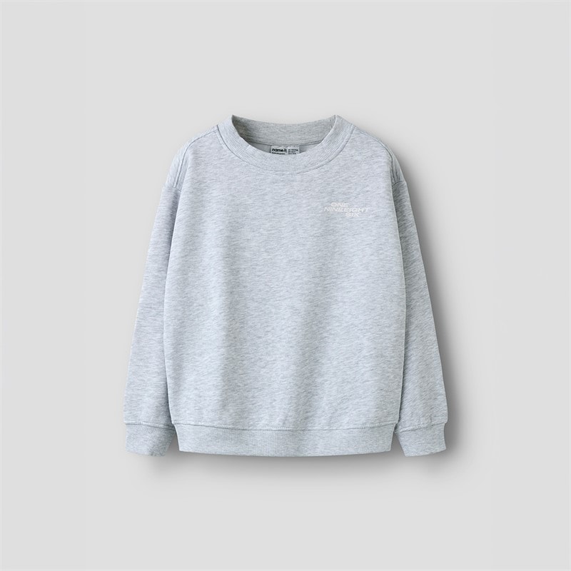 Name It Piger Shaney sweatshirt Light Grey Melange - Billede 1