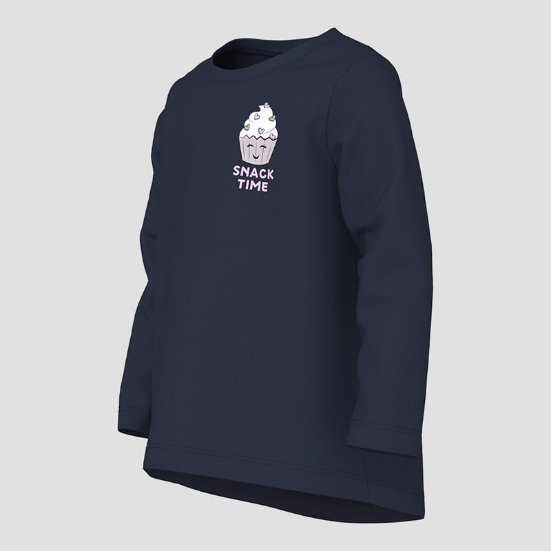 Name It Piger Lilla Langærmet Bluse Navy Blazer - Billede 3