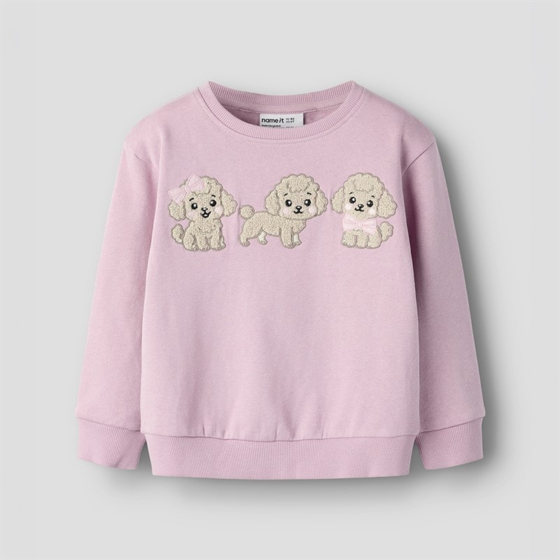 Name It Piger Dyveke Sweatshirt Mauve Mist - Billede 2