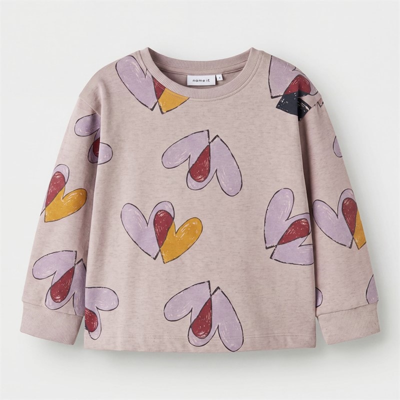 Name It Piger Teart Sweatshirt Lilac Marble