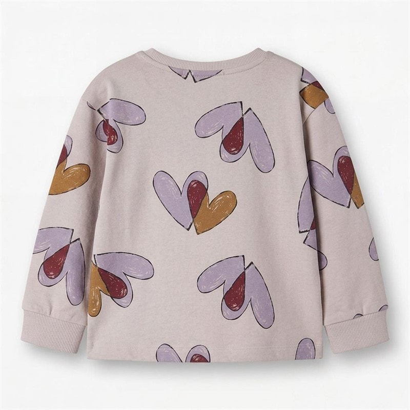 Name It Piger Teart Sweatshirt Lilac Marble - Billede 2