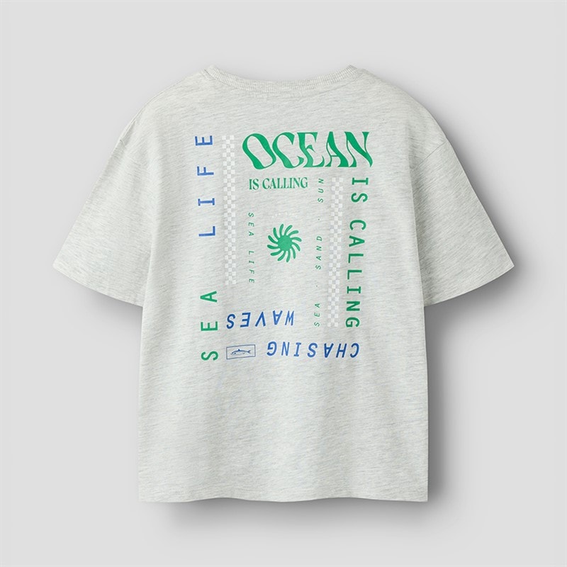 Name It Drenge Haddu T Shirt Light Grey Melange - Billede 2