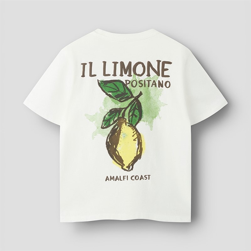 Name It Drenge Halman Citron T Shirt Cloud Dancer/Lemon - Billede 2