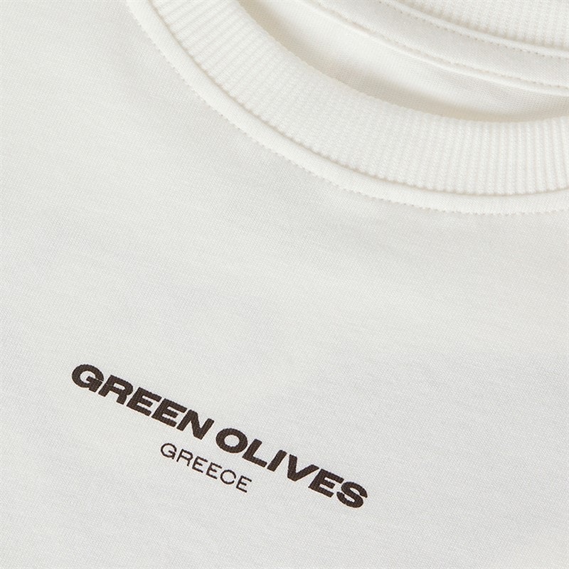 Name It Drenge Halman Olivengrøn T Shirt Cloud Dancer/Olive - Billede 3