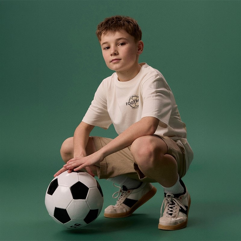 Name It Drenge Himas Fodbold T-Shirt Cloud Dancer/Football - Billede 3