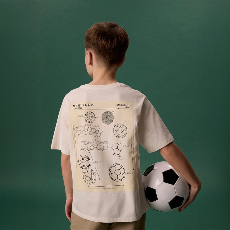 Name It Drenge Himas Fodbold T-Shirt Cloud Dancer/Football - Billede 4