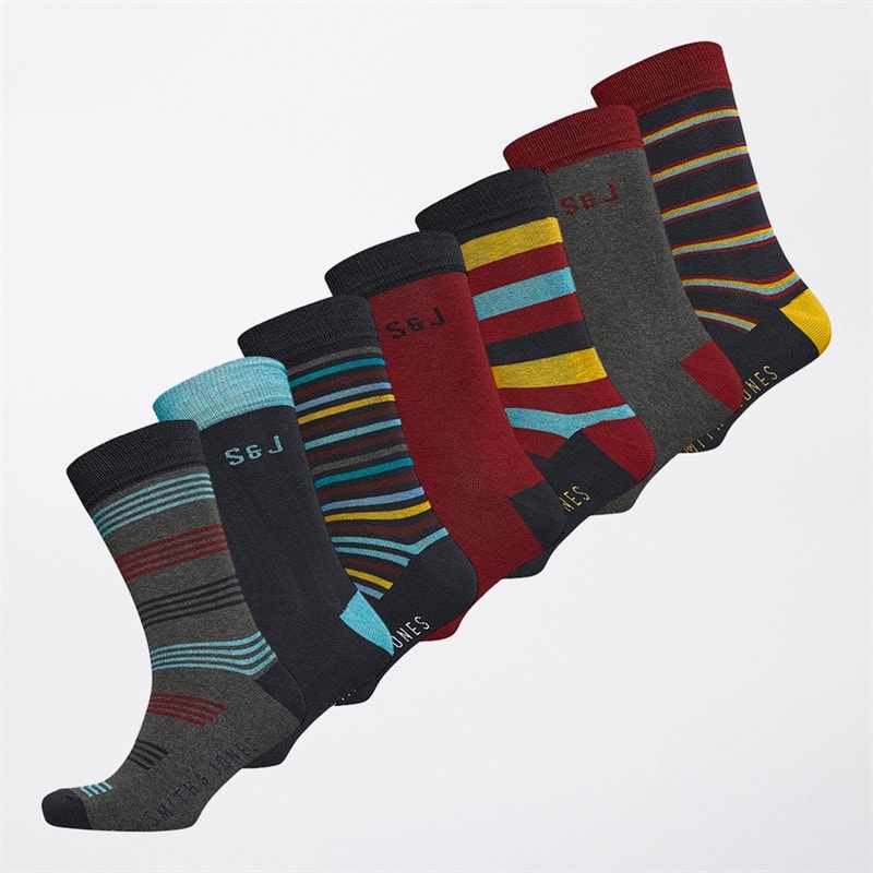 Smith And Jones Herre Lillard Seven Pack Strømper Assorteret - Billede 1