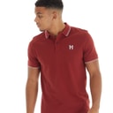 Henleys Herre Henflare Polo Shirt Deep Red
