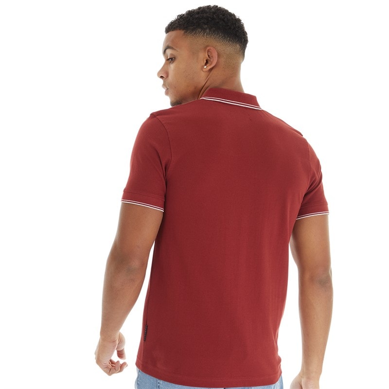Henleys Herre Henflare Polo Shirt Deep Red - Billede 2