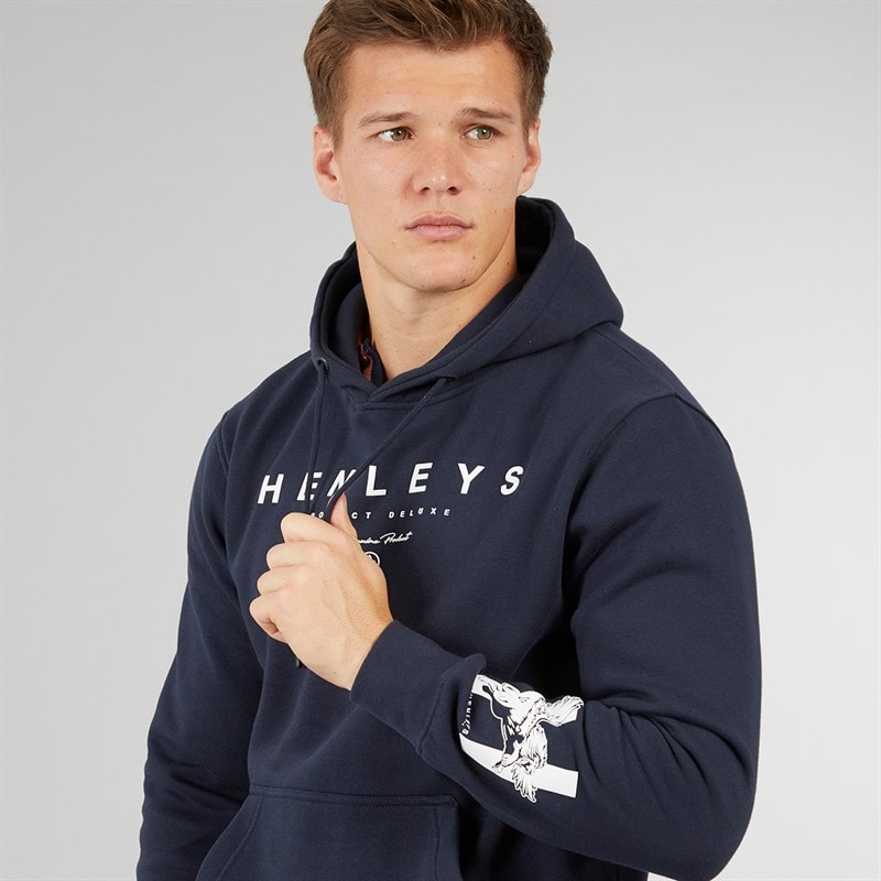 Henleys Herre Hentyme Hættetrøjer Marineblå - Billede 3