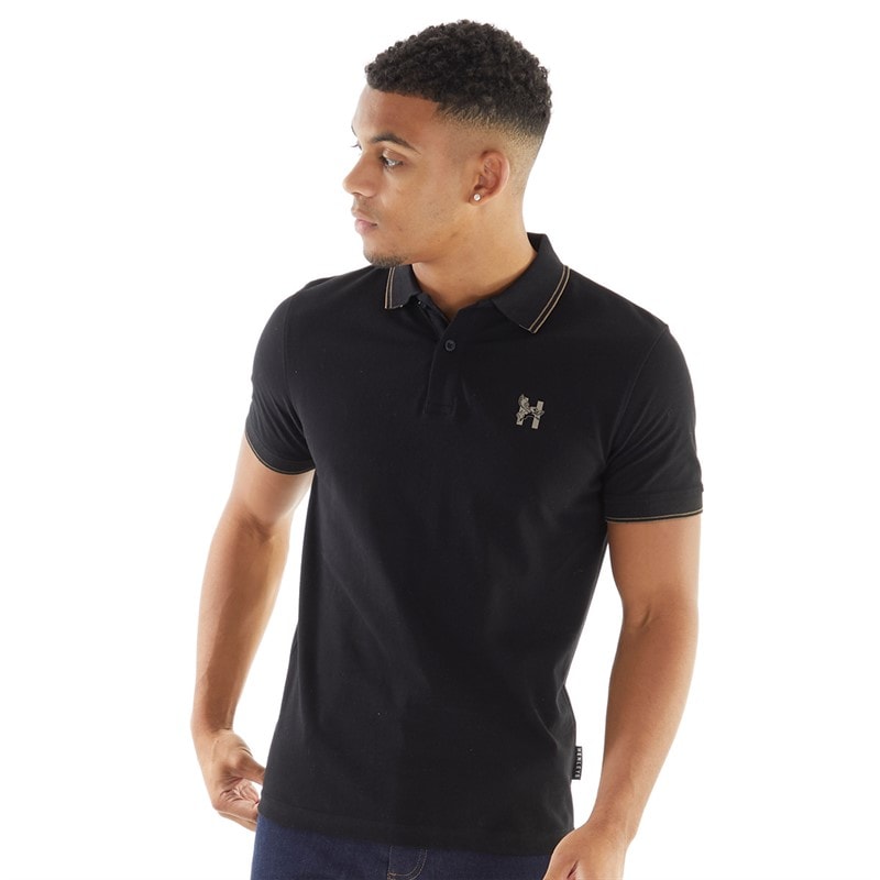 Henleys Herre Henflare Polo Shirt Sort