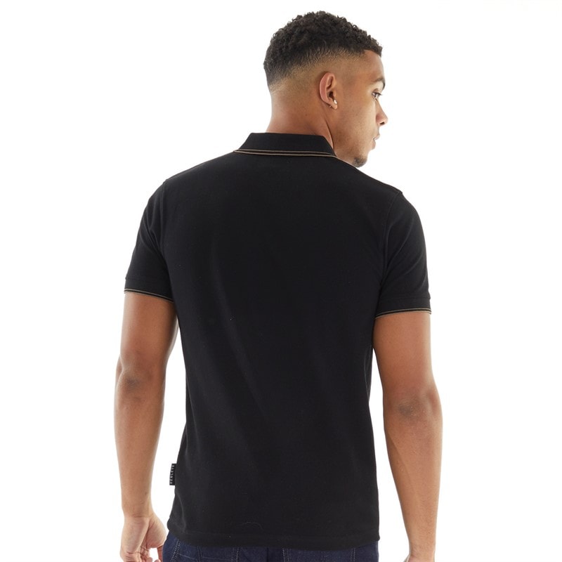 Henleys Herre Henflare Polo Shirt Sort - Billede 2