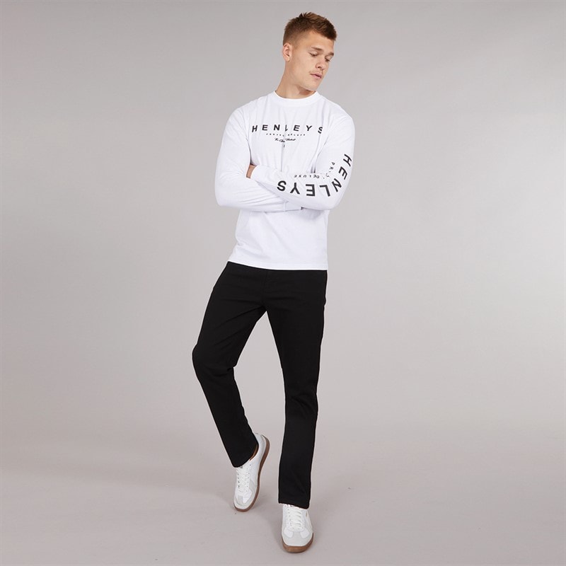 Henleys Herre Melvern Langærmet Top Hvid - Billede 3