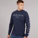 Henleys Herre Melvern Langærmet Top Navy