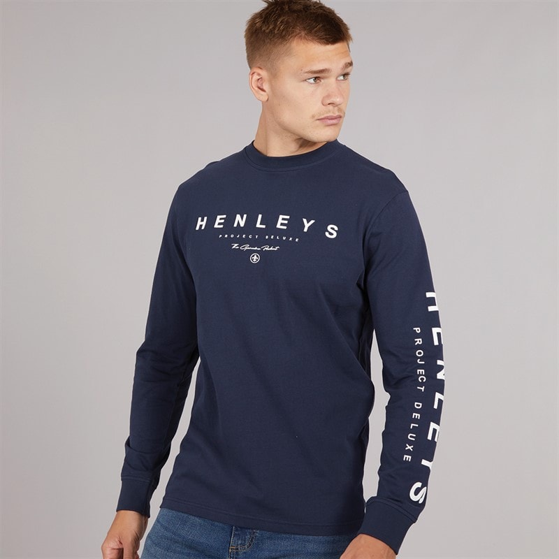 Henleys Herre Melvern Langærmet Top Navy
