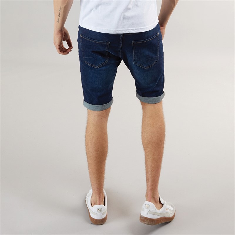 Henleys Herre Flex Denim Shorts Mørk Vask - Billede 2