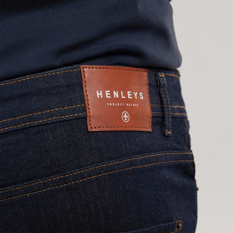 Henleys Herre Flex Denim Shorts Rå - Billede 3