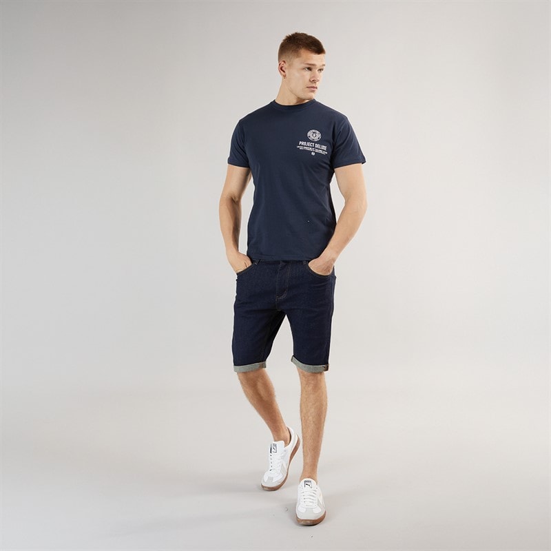 Henleys Herre Flex Denim Shorts Rå - Billede 4