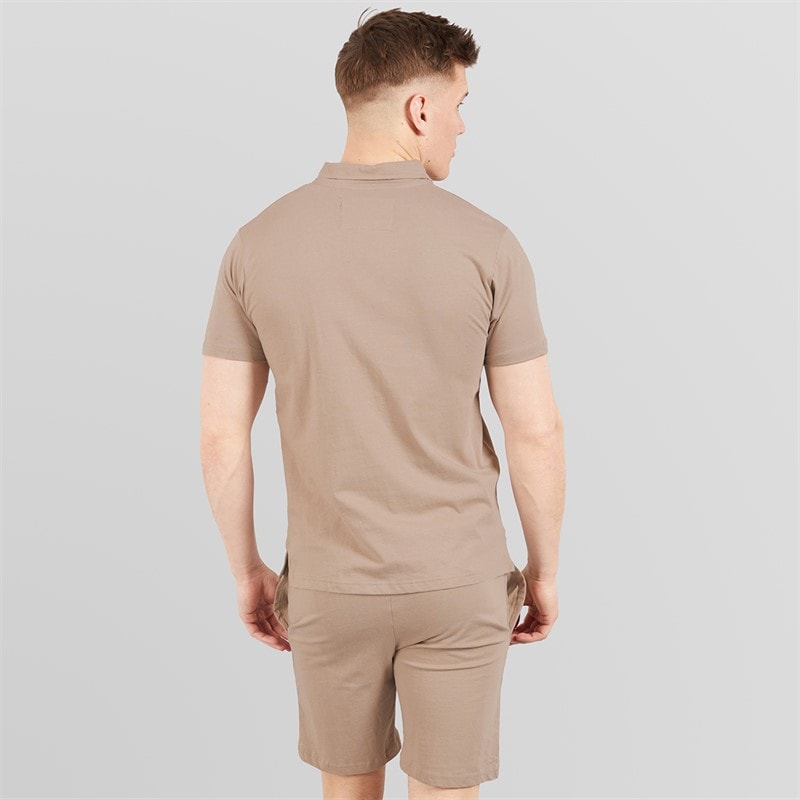 Henleys Herre Henychill Polo Shirt og Shorts Sæt Taupe - Billede 2
