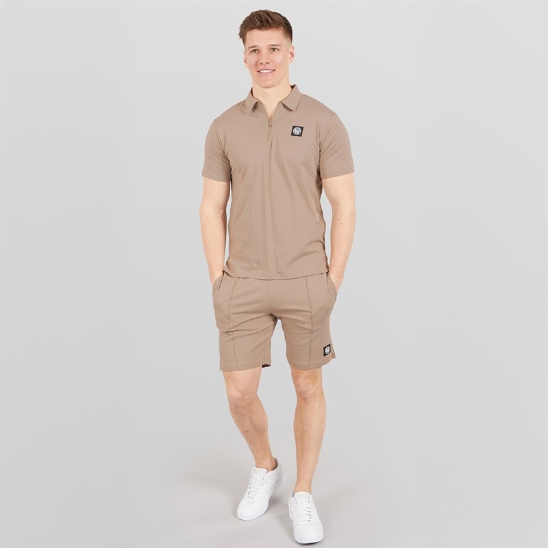 Henleys Herre Henychill Polo Shirt og Shorts Sæt Taupe - Billede 4
