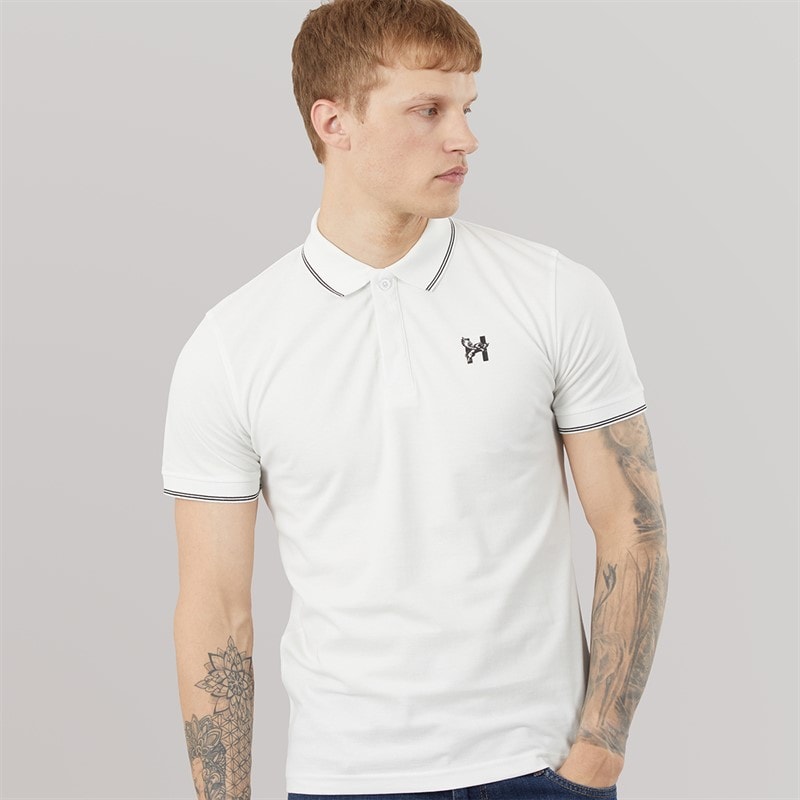 Henleys Herre Moorehen Polo Shirt Hvid