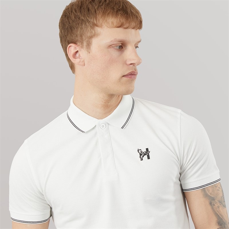 Henleys Herre Moorehen Polo Shirt Hvid - Billede 3
