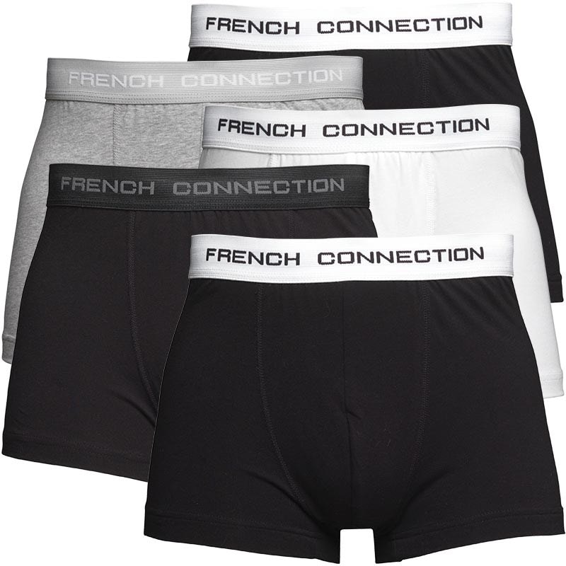 French Connection Herre Fem Pak Boxer Trusser Sort