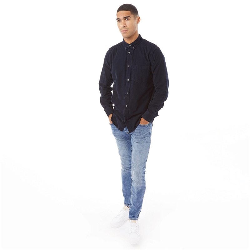 French Connection Herre Cord Langærmet shirts Mørk Marineblå - Billede 4