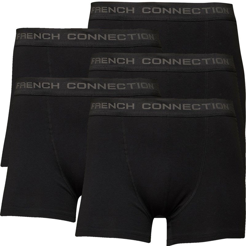 French Connection Herre Fem Pack Boksershorts Sort