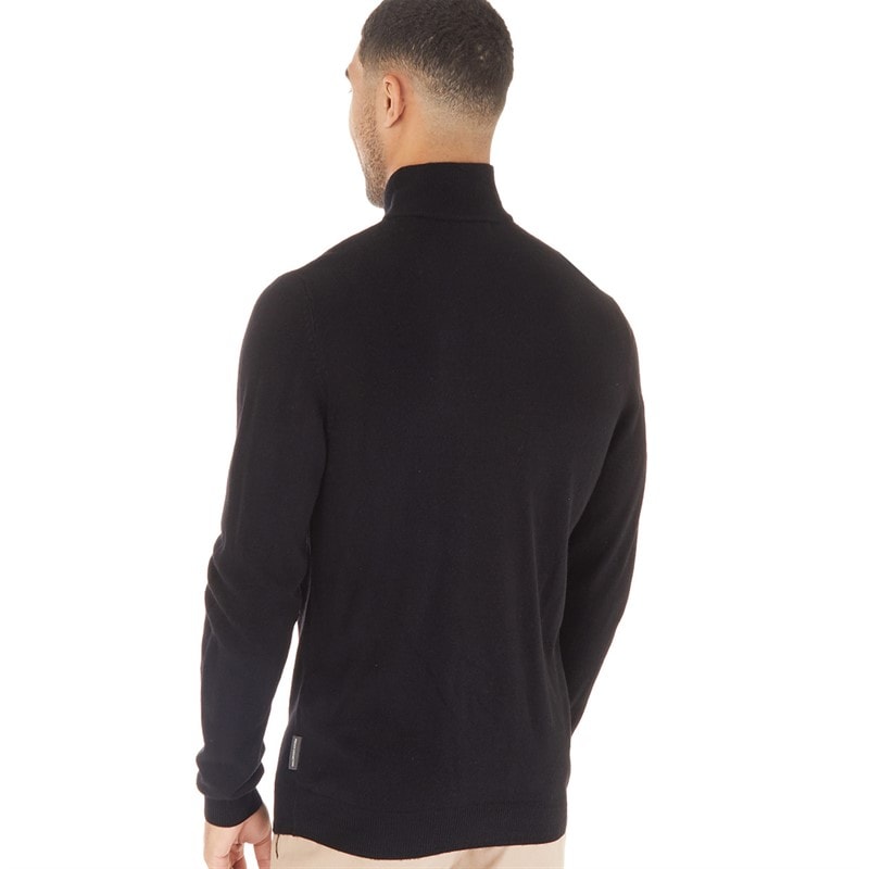 French Connection Herre French Connection  Cash 1/4 Zip Trøjer Sort - Billede 2