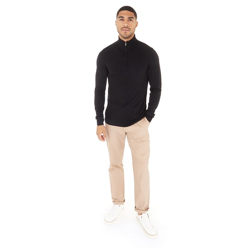French Connection Herre French Connection  Cash 1/4 Zip Trøjer Sort - Billede 3
