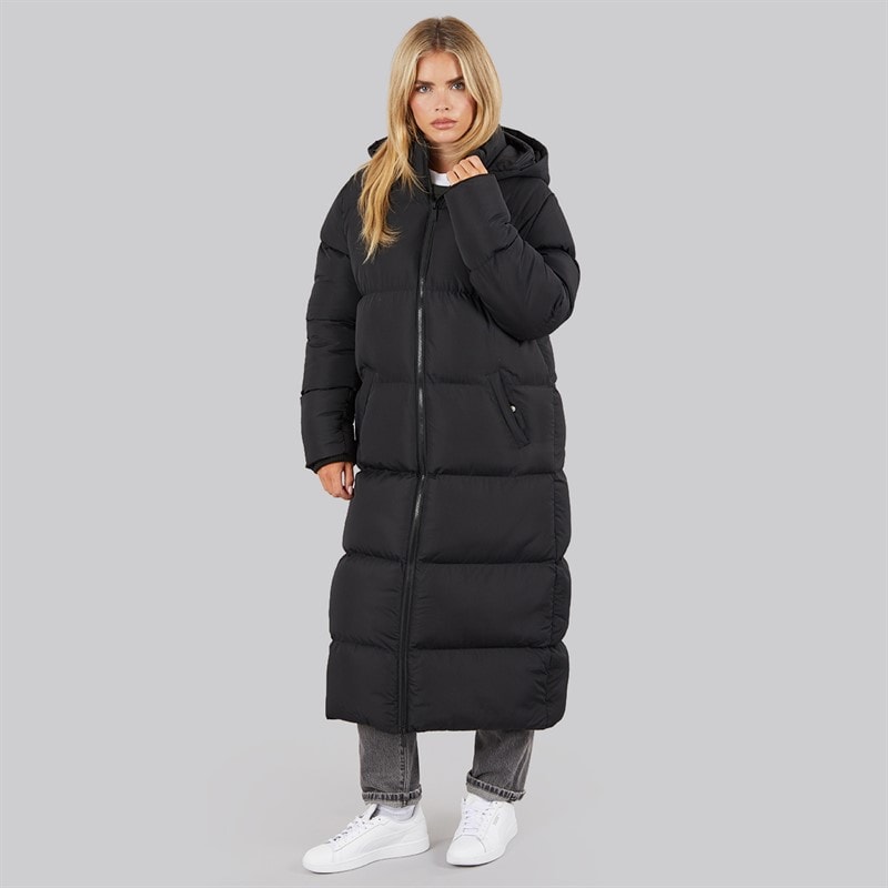 French Connection Dame Row Lang Puffer Frakke Sort - Billede 4