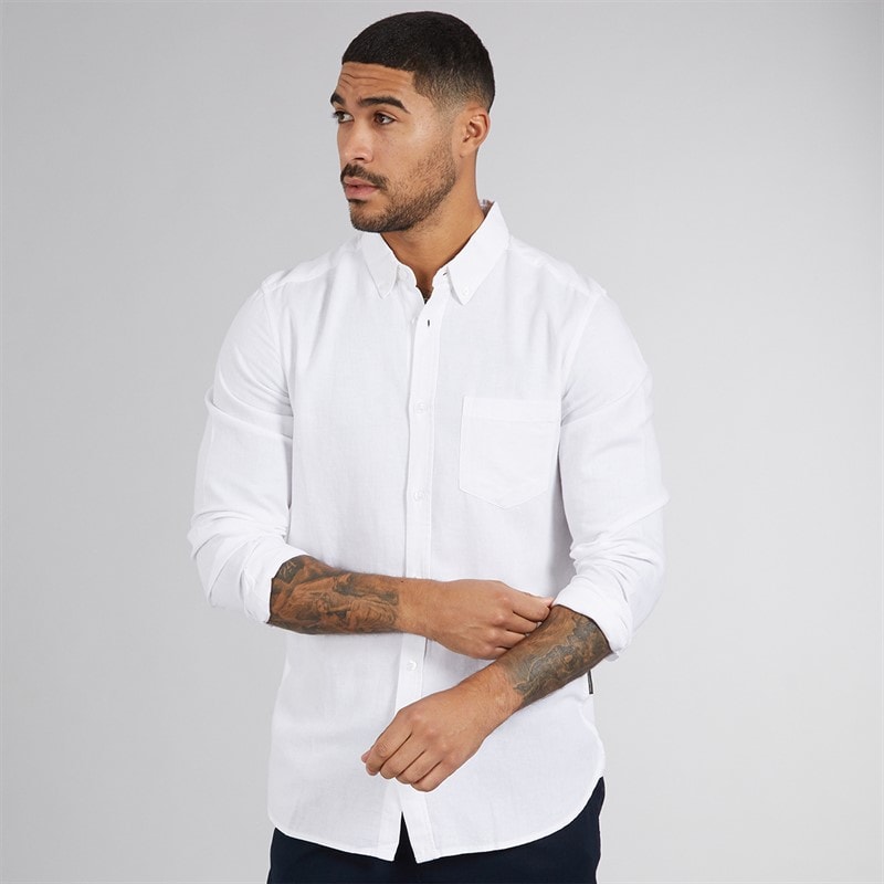French Connection Herre Langærmet shirts Hvid