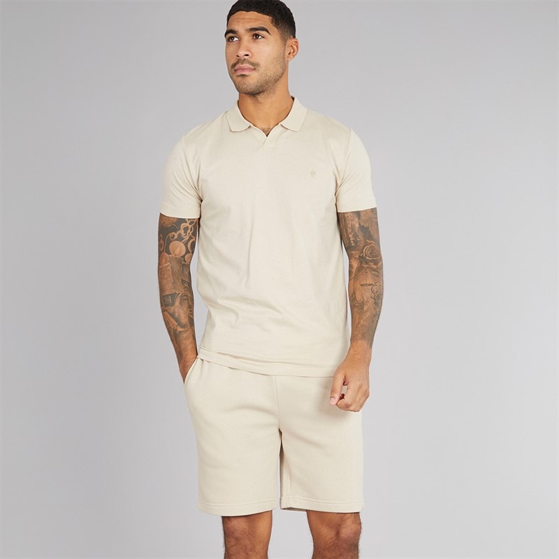 French Connection Herre Trophy Polo Skjorte Og Shorts Sæt Stone - Billede 1