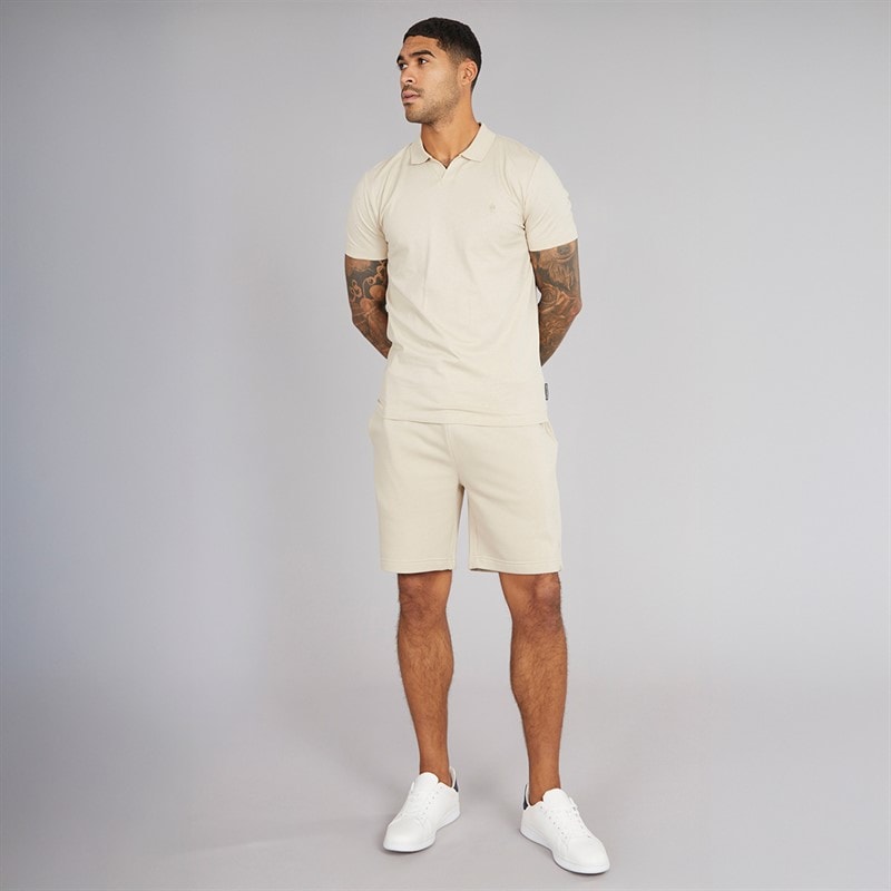 French Connection Herre Trophy Polo Skjorte Og Shorts Sæt Stone - Billede 4