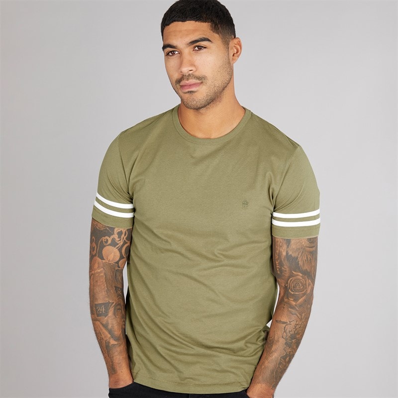 French Connection Herre Arm Stripes T-shirts kakigrøn