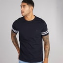 French Connection Herre Arm Stripes T-shirts Blå