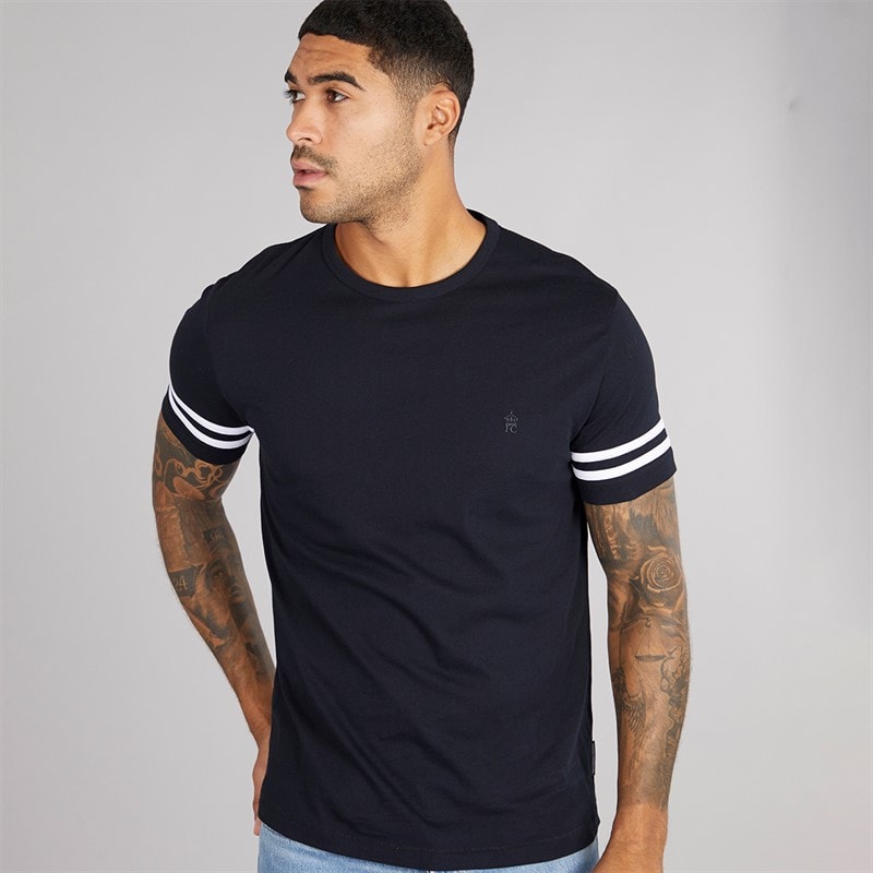 French Connection Herre Arm Stripes T-shirts Blå - Billede 1