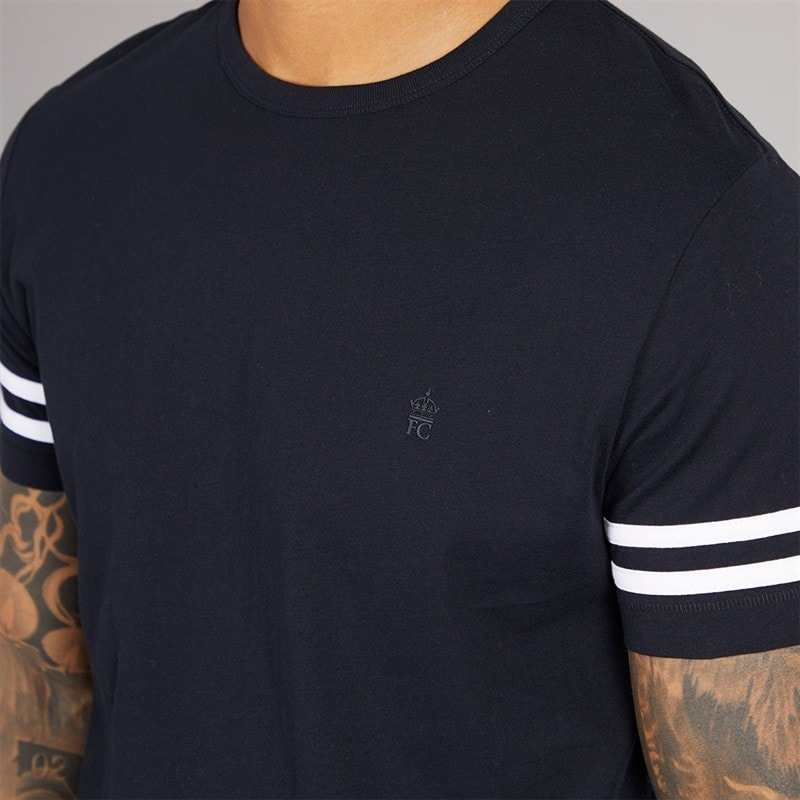 French Connection Herre Arm Stripes T-shirts Blå - Billede 3
