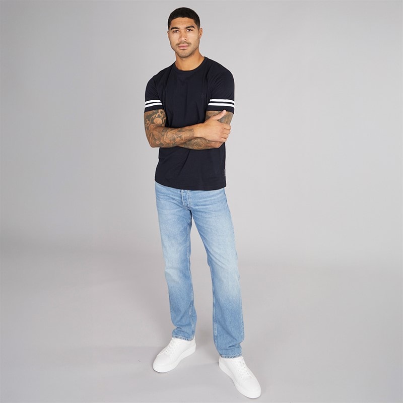 French Connection Herre Arm Stripes T-shirts Blå - Billede 4