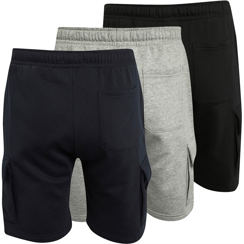 French Connection Herre Jersey Cargo Tre Pak Shorts Multi 1 - Black/Marine/Light Grey Mel - Billede 2