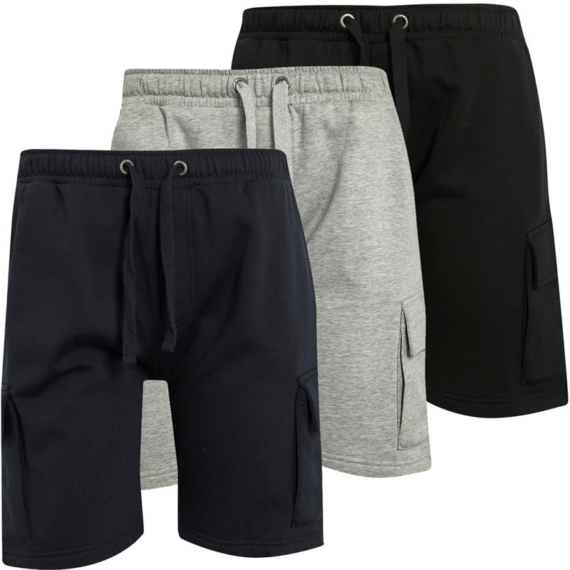 French Connection Herre Jersey Cargo Tre Pak Shorts Multi 1 - Black/Marine/Light Grey Mel - Billede 3
