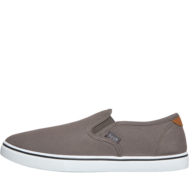 French Connection Herre FCUK Dæk Slip On Canvas Pumper Grå