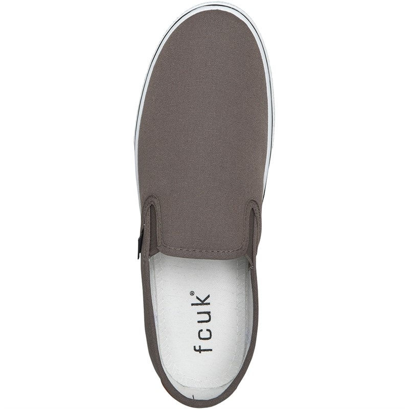 French Connection Herre FCUK Dæk Slip On Canvas Pumper Grå - Billede 4