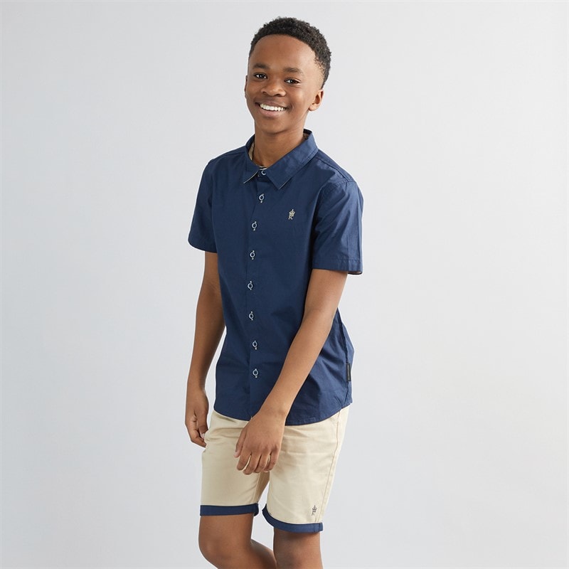 French Connection Drenge Oakridge skjorte og shorts sæt Marine/Sand
