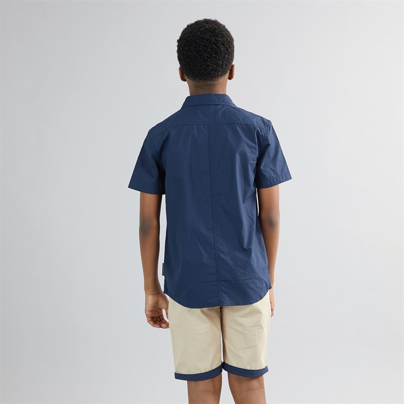 French Connection Drenge Oakridge skjorte og shorts sæt Marine/Sand - Billede 2