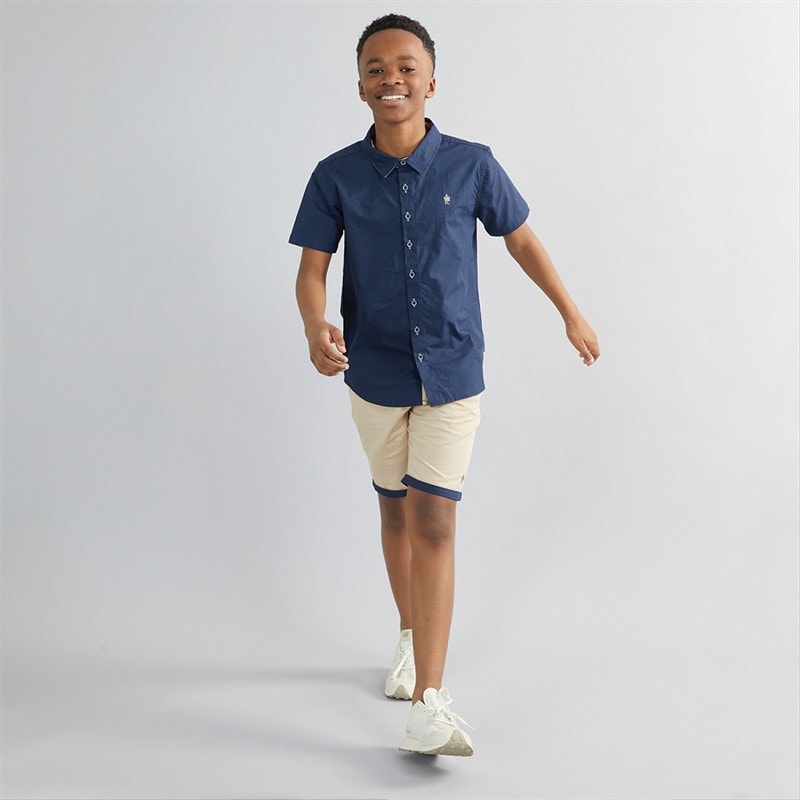 French Connection Drenge Oakridge skjorte og shorts sæt Marine/Sand - Billede 4